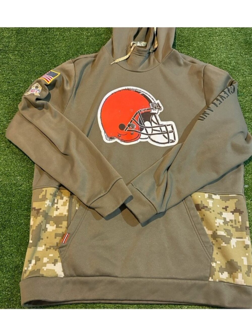 Cleveland Browns hoodie mens large green nike salute to service team issue NFL